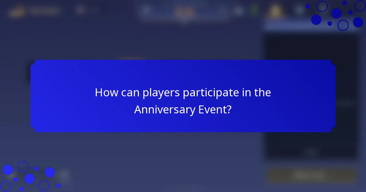 How can players participate in the Anniversary Event?