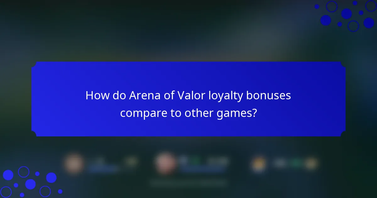How do Arena of Valor loyalty bonuses compare to other games?