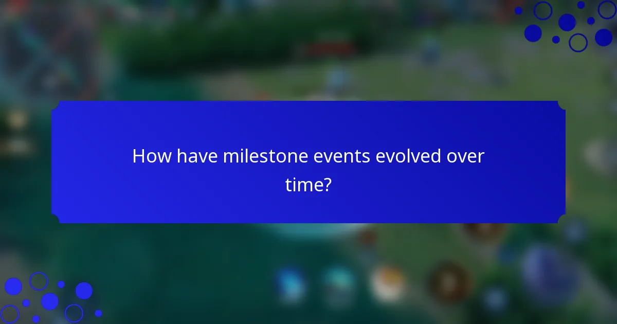 How have milestone events evolved over time?