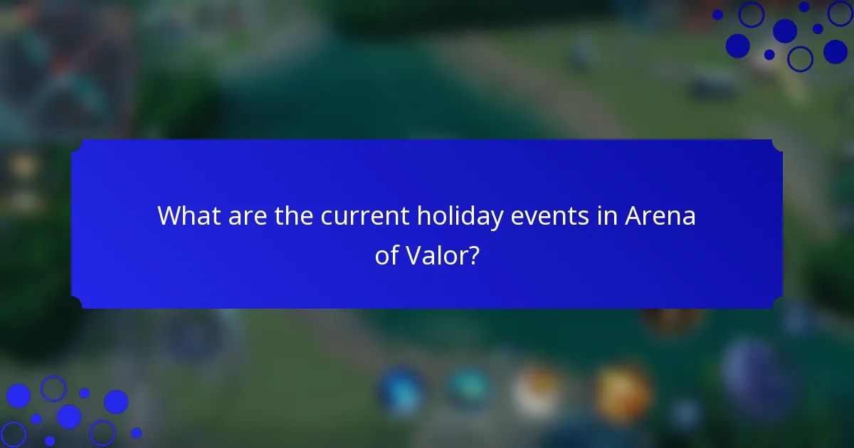 What are the current holiday events in Arena of Valor?