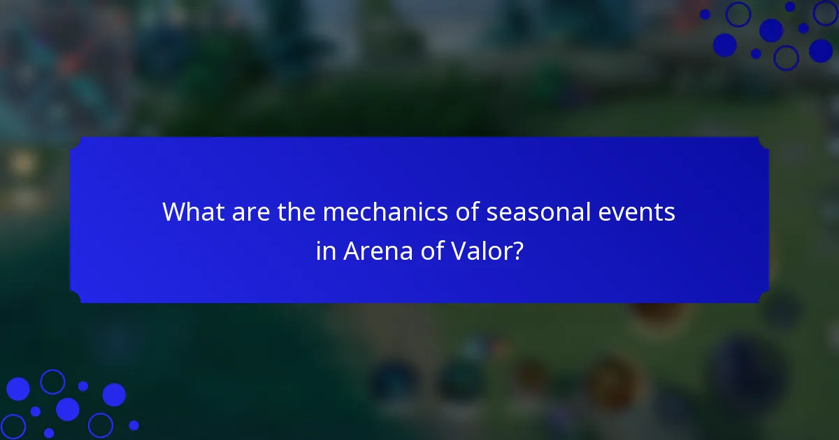 What are the mechanics of seasonal events in Arena of Valor?