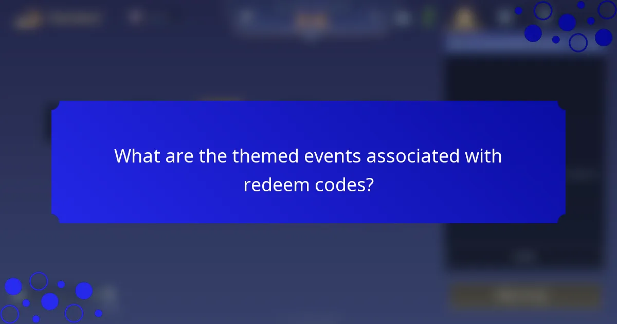 What are the themed events associated with redeem codes?