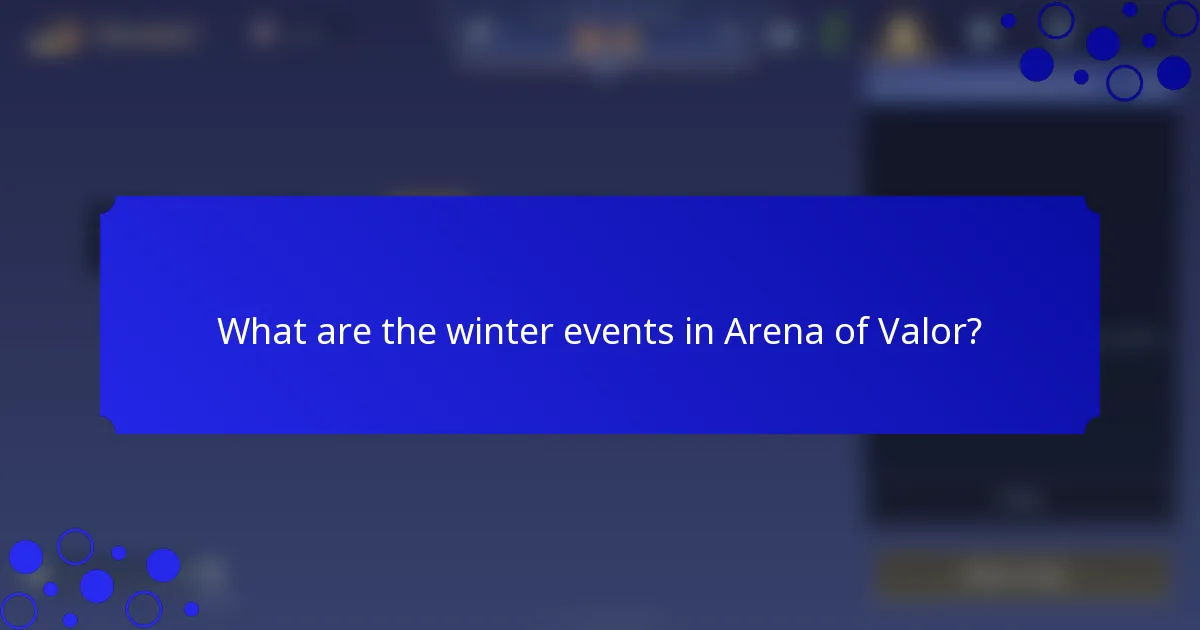 What are the winter events in Arena of Valor?