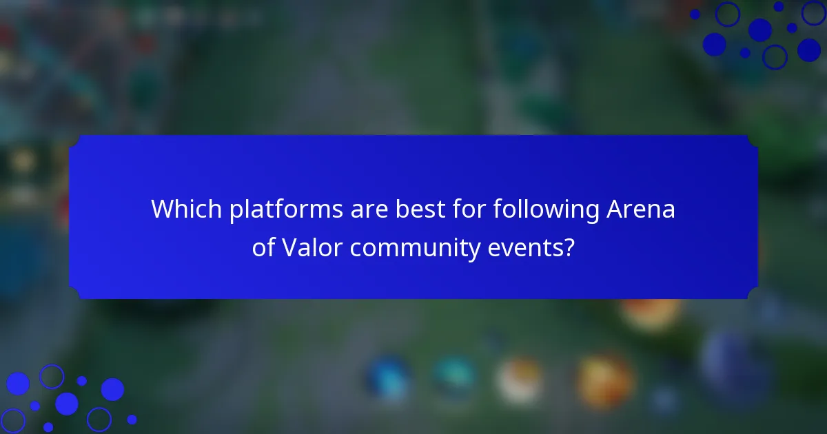 Which platforms are best for following Arena of Valor community events?